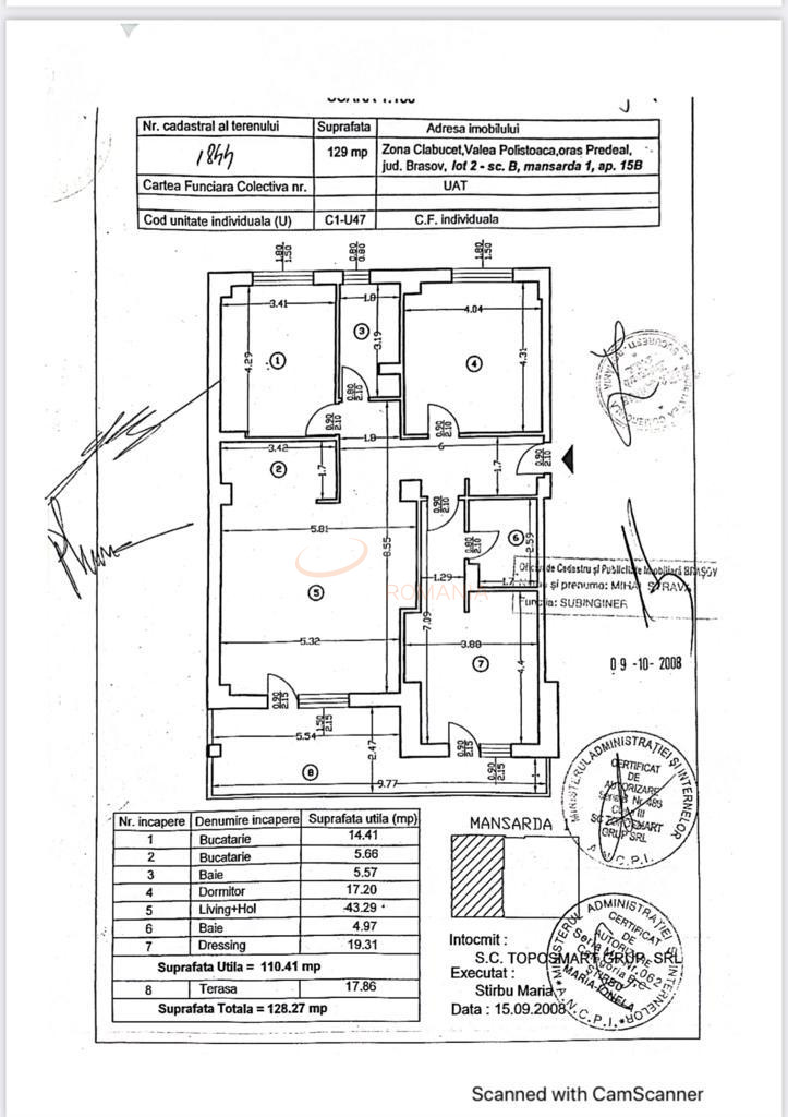 3 camere cu loc parcare subteran inclus Brasov/Clabucet