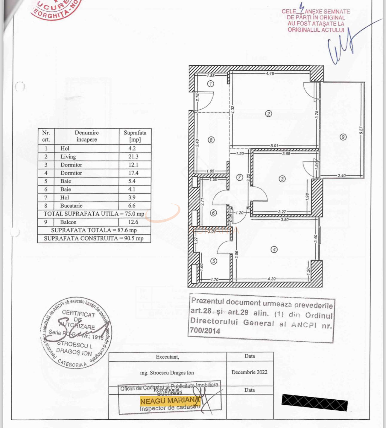 3 camere cu loc parcare subteran inclus Bucuresti/Barbu Vacarescu