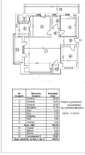 3 camere cu loc parcare subteran inclus Bucuresti/Floreasca