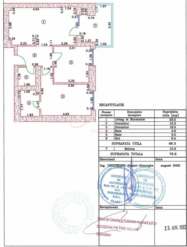 3 camere cu loc parcare subteran inclus Bucuresti/Pipera