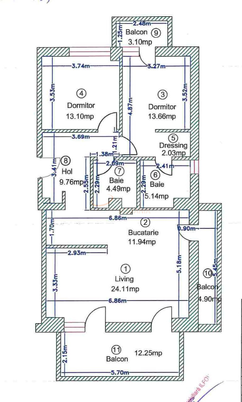 3 camere cu loc parcare subteran inclus Bucuresti/Pipera
