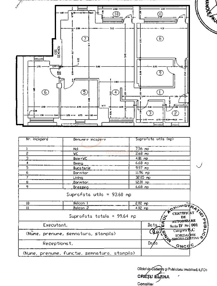 4 camere cu loc parcare exterior inclus Bucuresti/Pipera