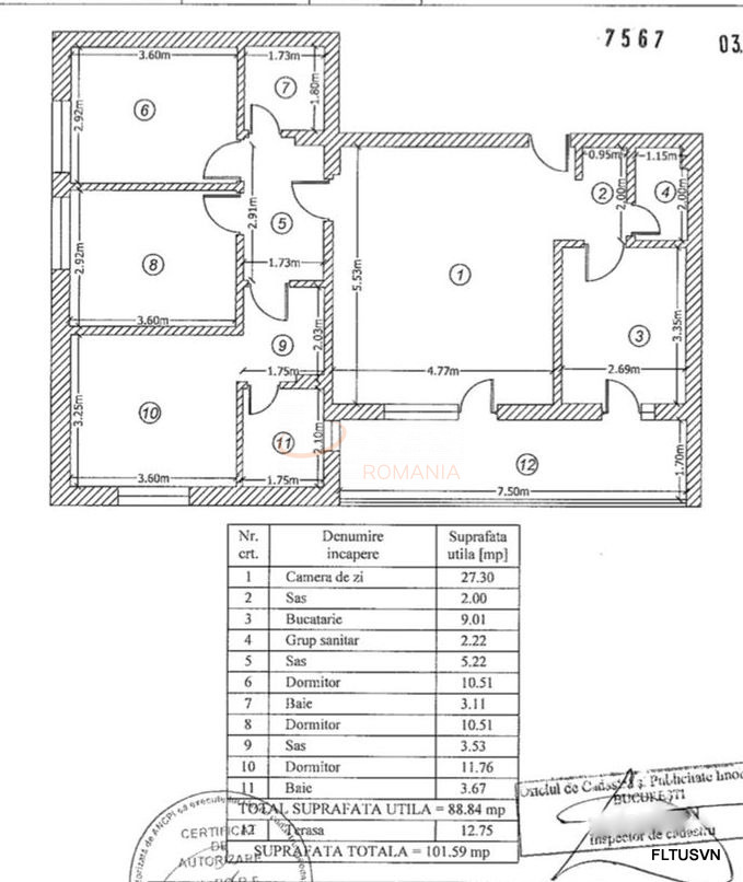 4 camere cu loc parcare exterior inclus Bucuresti/Baneasa