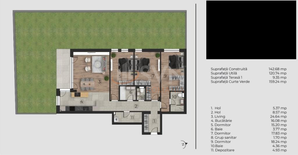 4 camere cu loc parcare subteran inclus Bucuresti/Baneasa