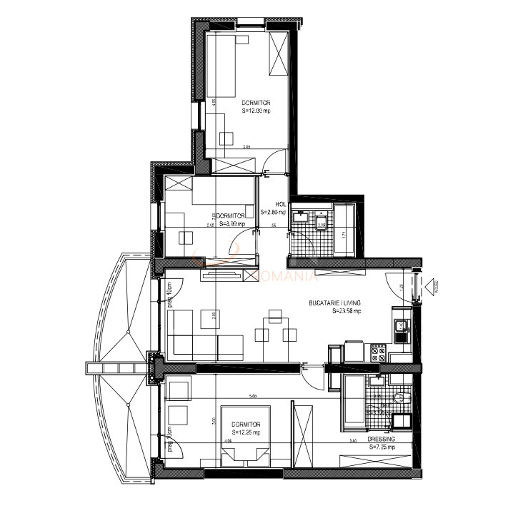 4 camere cu loc parcare subteran inclus Bucuresti/Mihai Bravu (s3)