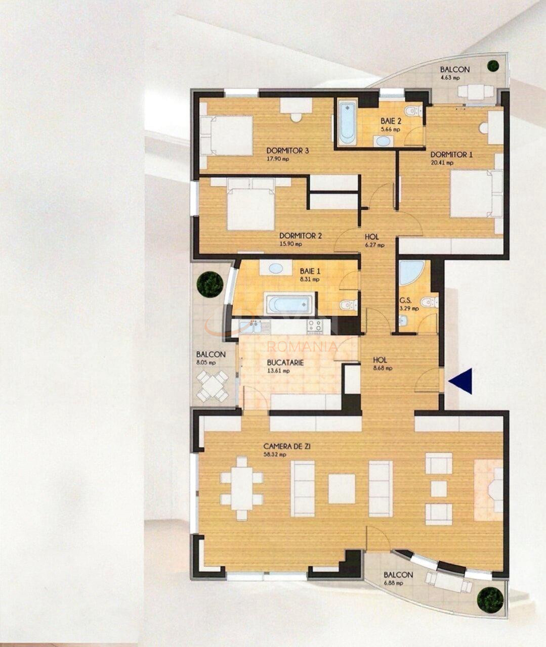 4 camere cu loc parcare subteran inclus Bucuresti/Primaverii