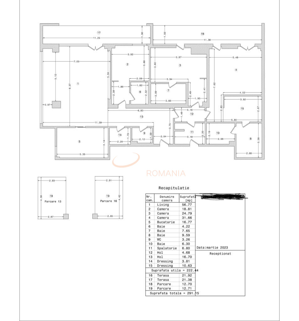 4 camere cu loc parcare subteran inclus Bucuresti/Herastrau