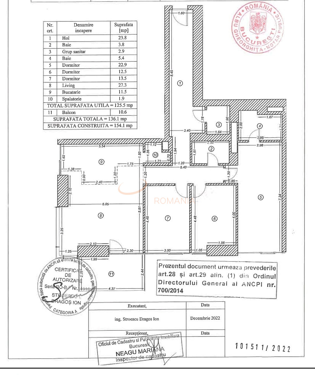 4 camere cu loc parcare subteran inclus Bucuresti/Barbu Vacarescu
