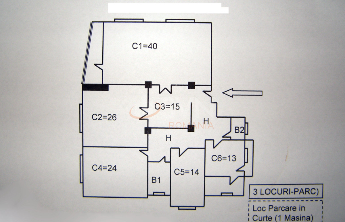 5 camere cu loc parcare exterior inclus Bucuresti/Dorobanti