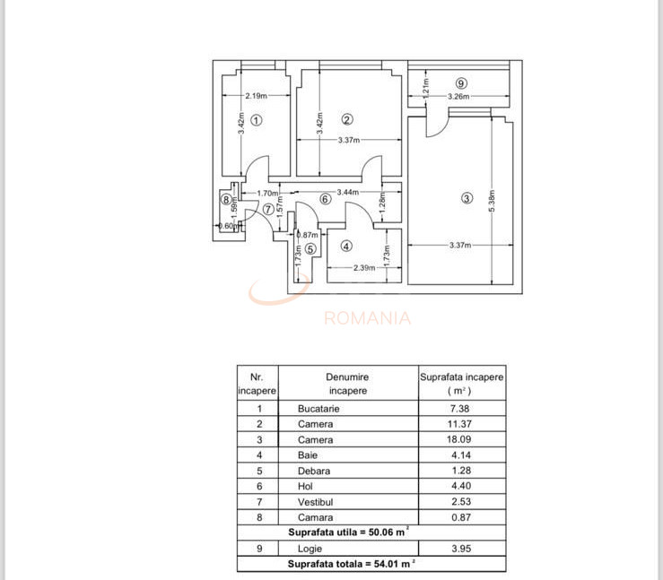Apartament, 2 camere Bucuresti/Campia Libertatii