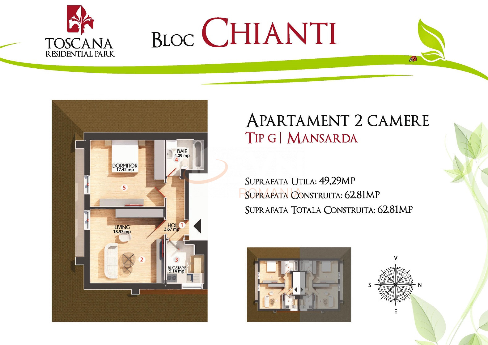 Apartament, 2 camere Ilfov/Otopeni