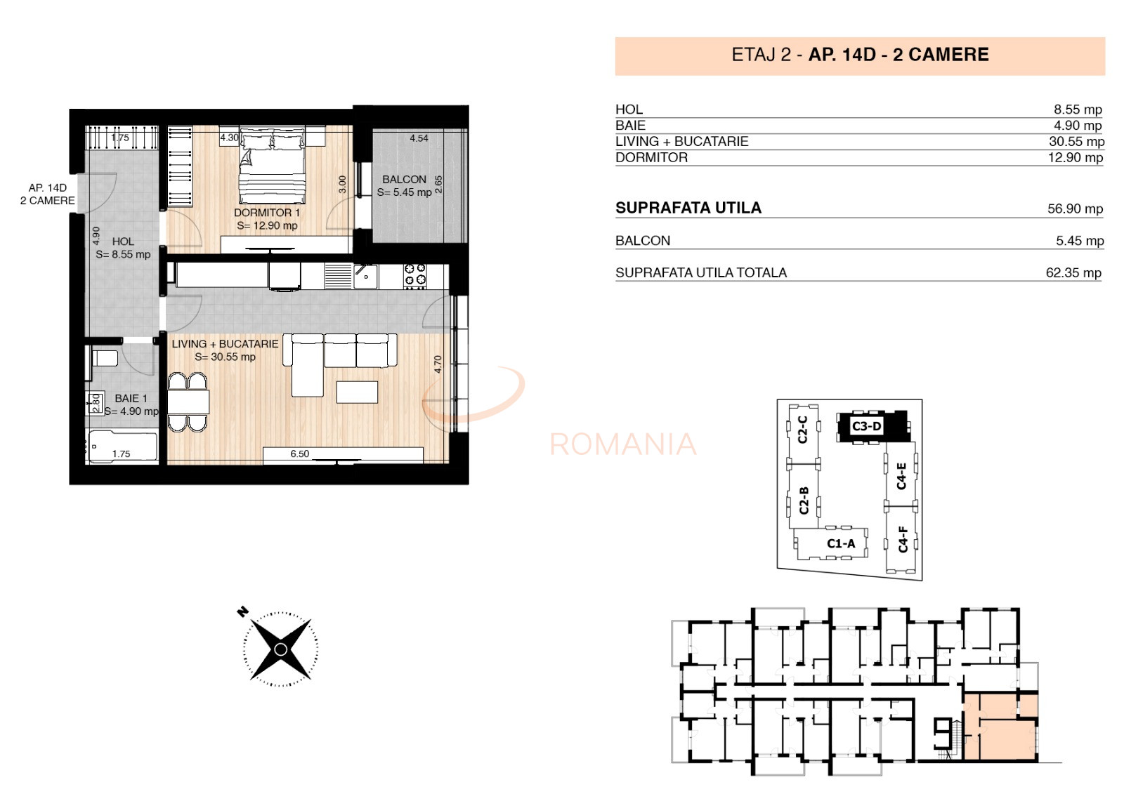 Apartament, 2 camere Bucuresti/Pipera