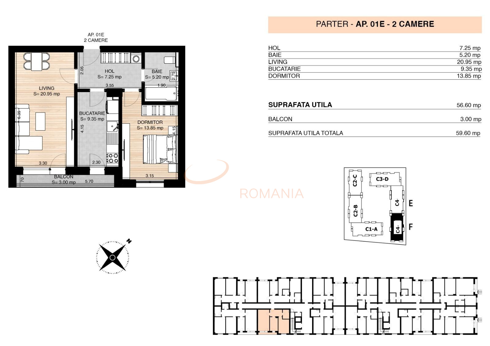 Apartament, 2 camere Bucuresti/Pipera