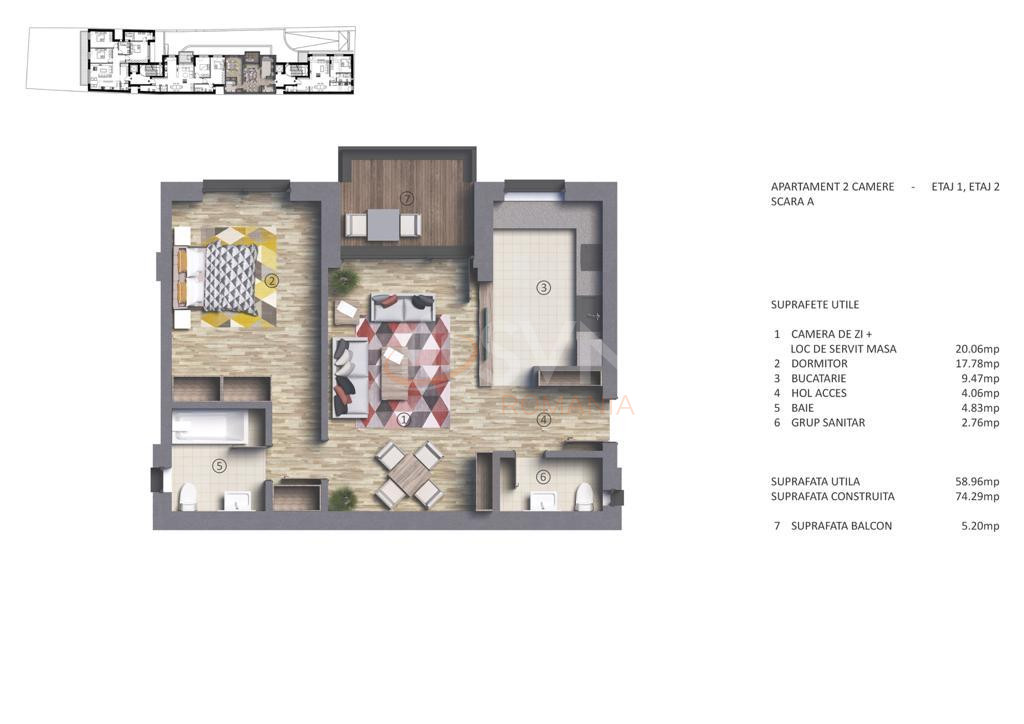 Apartament, 2 camere Bucuresti/Eminescu