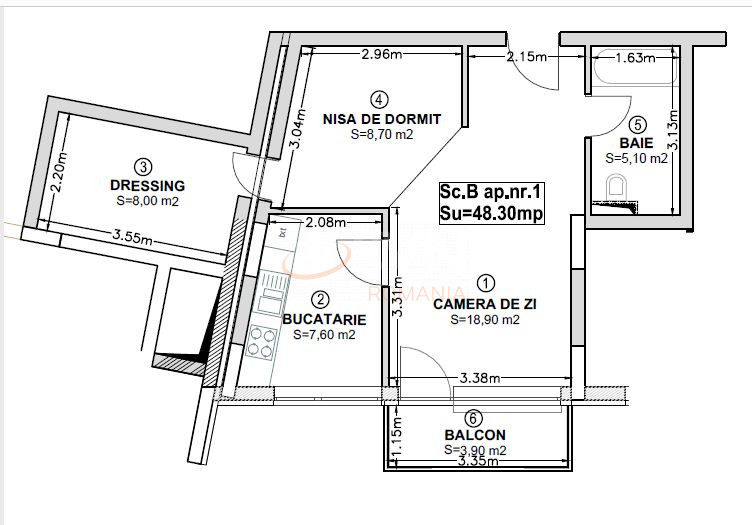 Apartament, 2 camere Cluj/Marasti