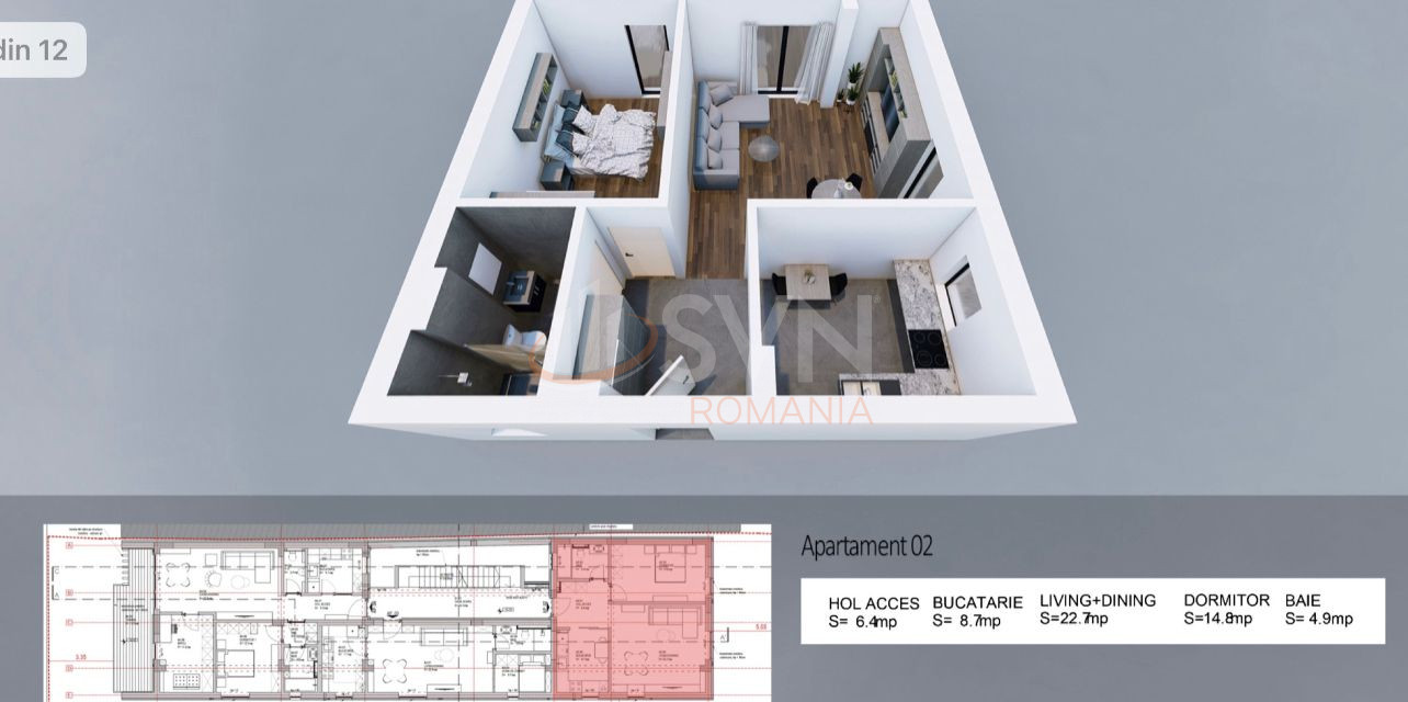 Apartament, 2 camere Bucuresti/Bucurestii Noi