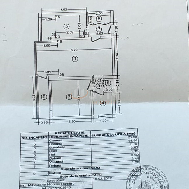 Apartament, 2 camere Bucuresti/Stefan Cel Mare