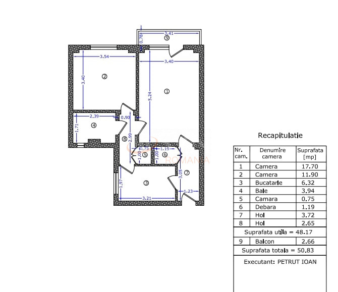 Apartament, 2 camere Bucuresti/Pantelimon
