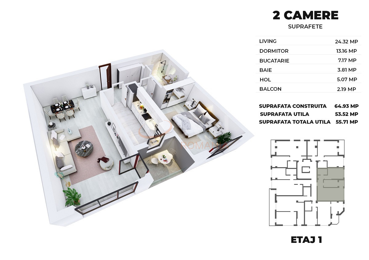 Apartament, 2 camere Bucuresti/Muncii