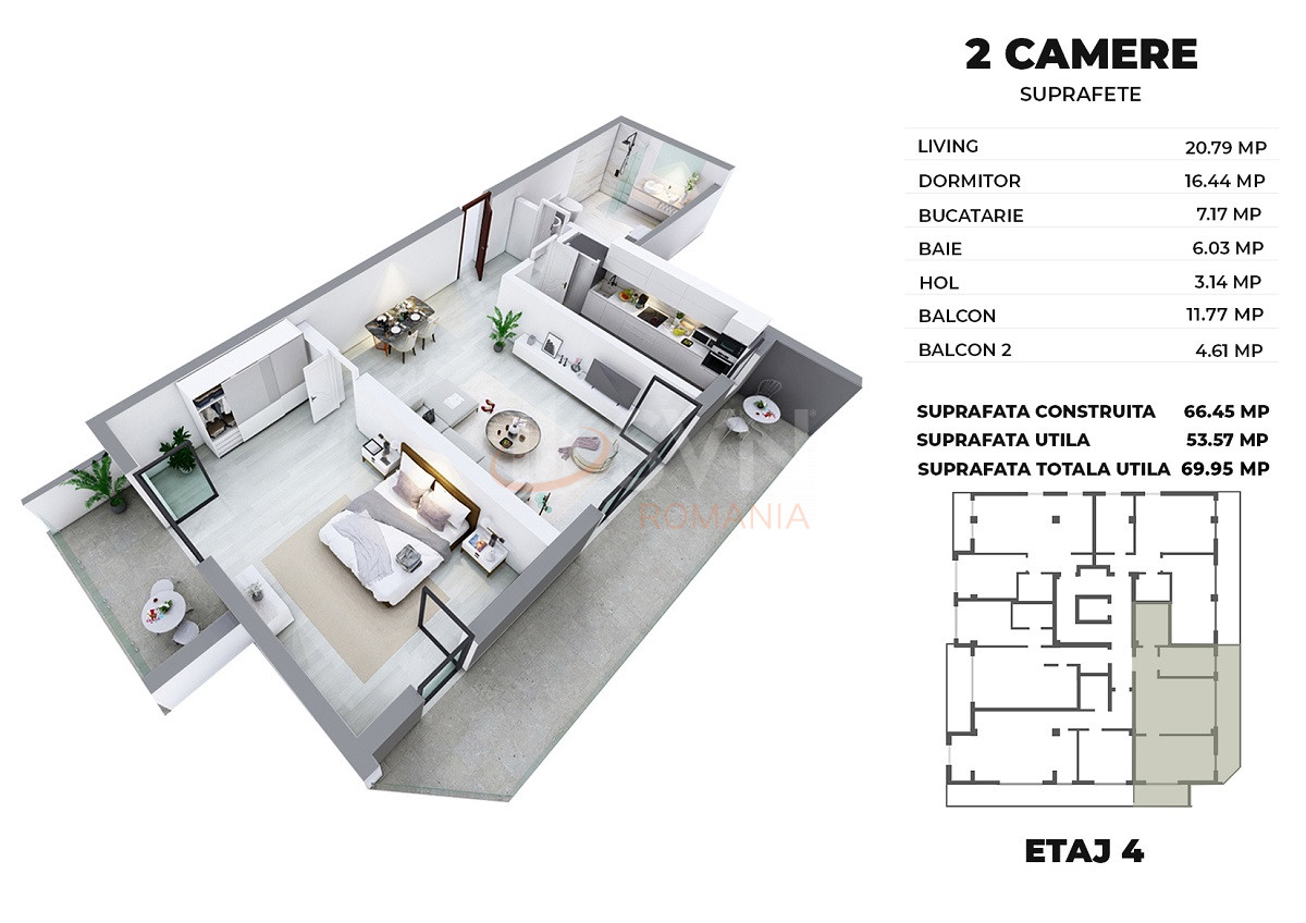 Apartament, 2 camere Bucuresti/Decebal