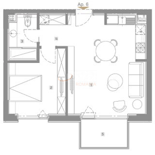 Apartament, 2 camere Bucuresti/Barbu Vacarescu