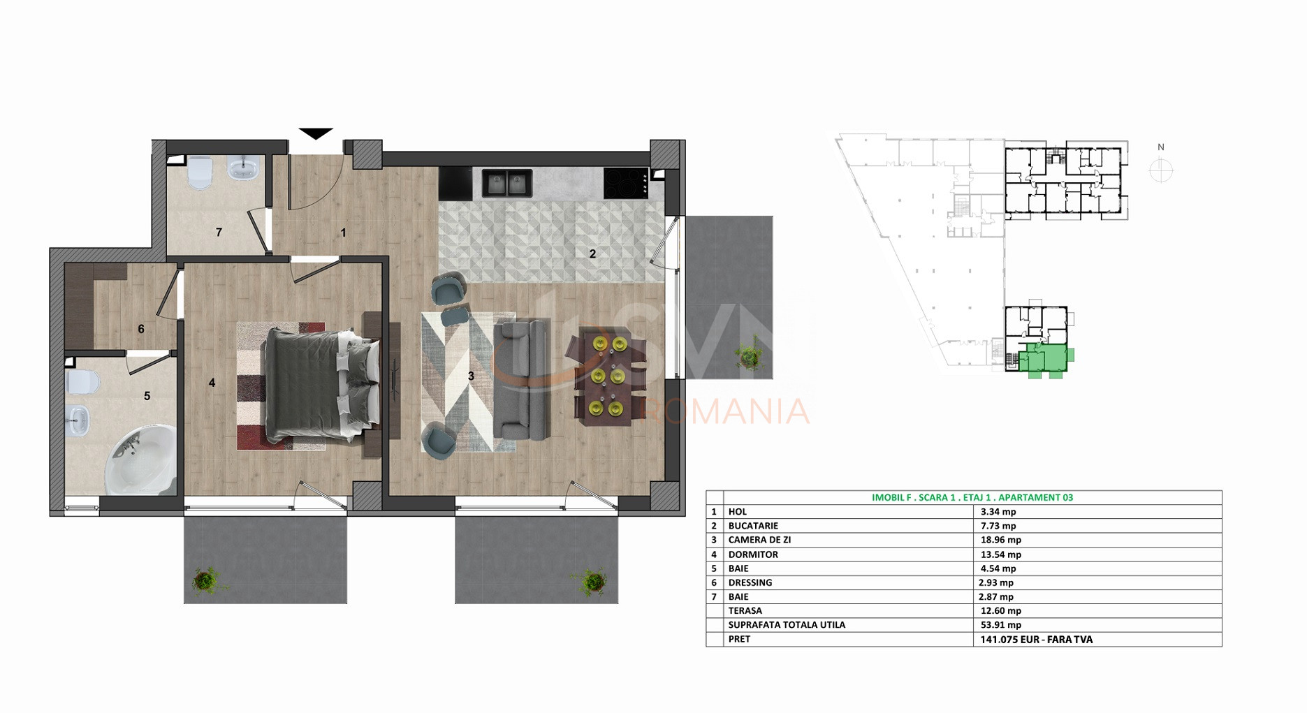 Apartament, 2 camere Cluj/Europa