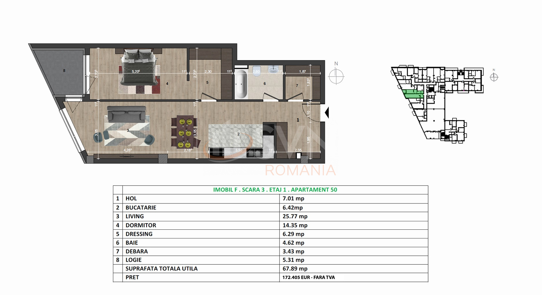Apartament, 2 camere Cluj/Europa