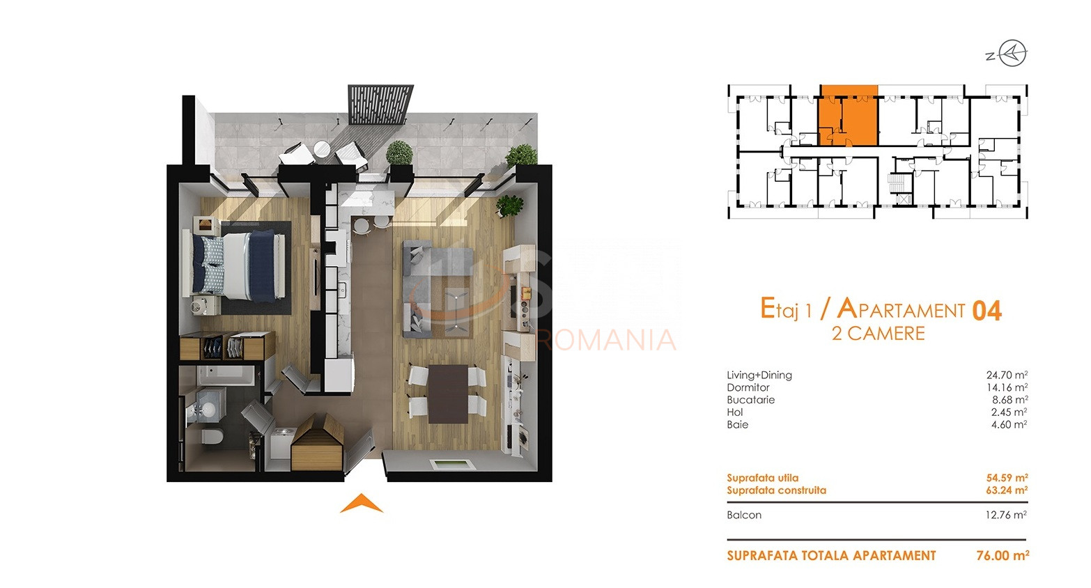 Apartament, 2 camere Bucuresti/Iancu Nicolae