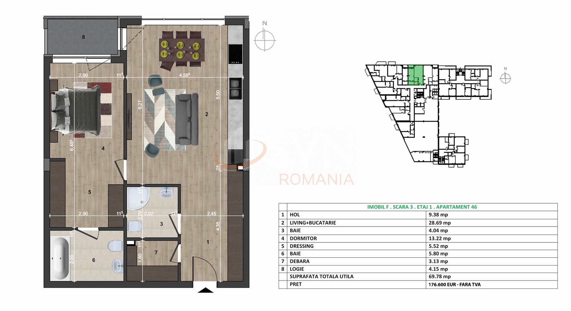 Apartament, 2 camere Cluj/Europa