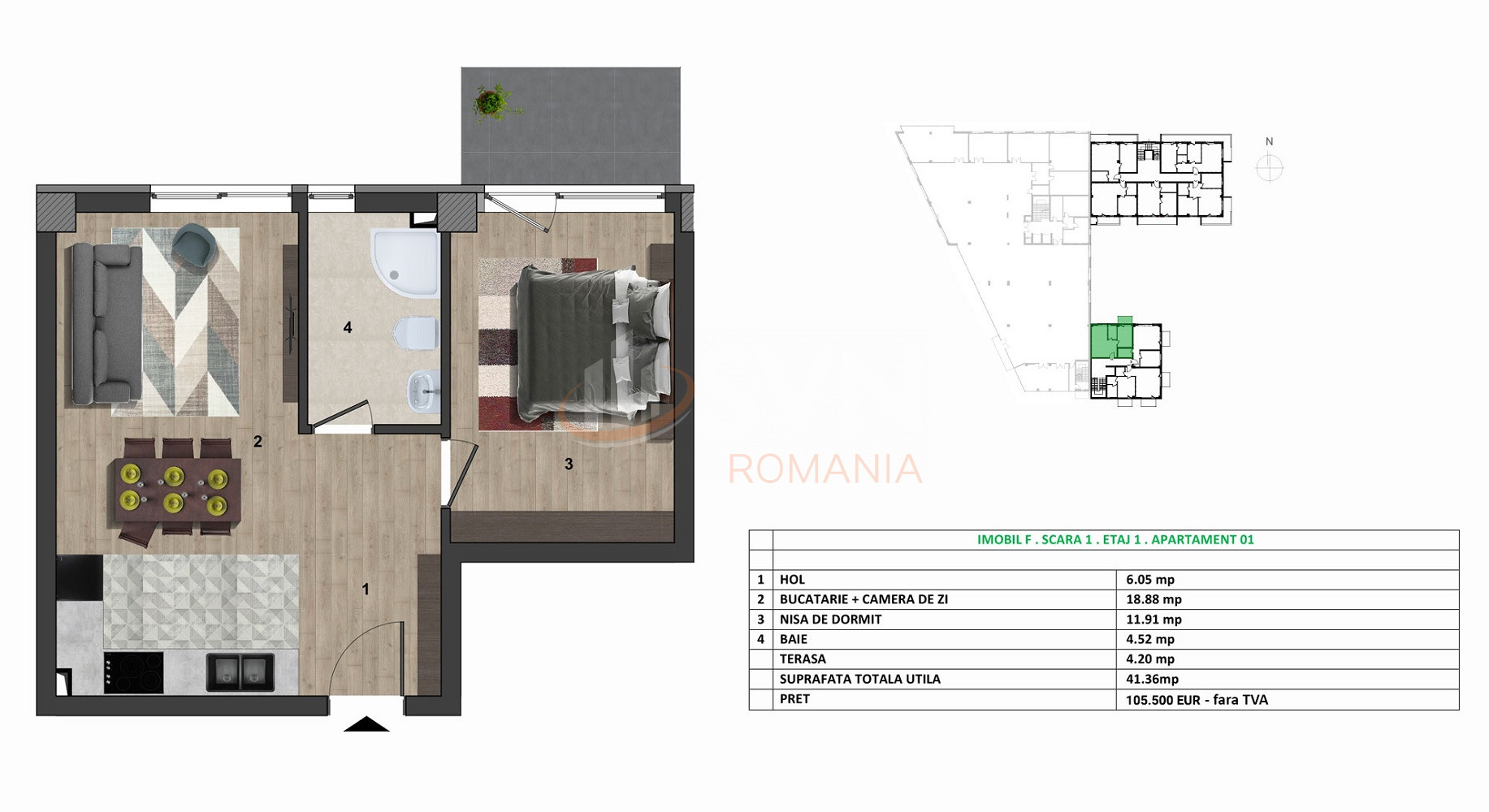 Apartament, 2 camere Cluj/Europa