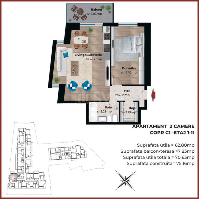Apartament, 2 camere Bucuresti/Viilor