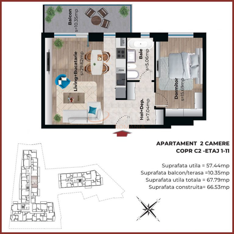 Apartament, 2 camere Bucuresti/Viilor