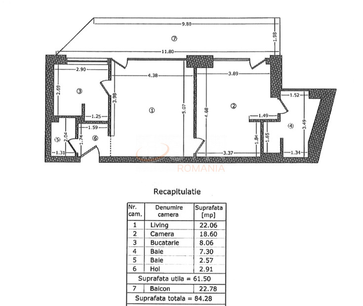Apartament, 2 camere Bucuresti/Titulescu