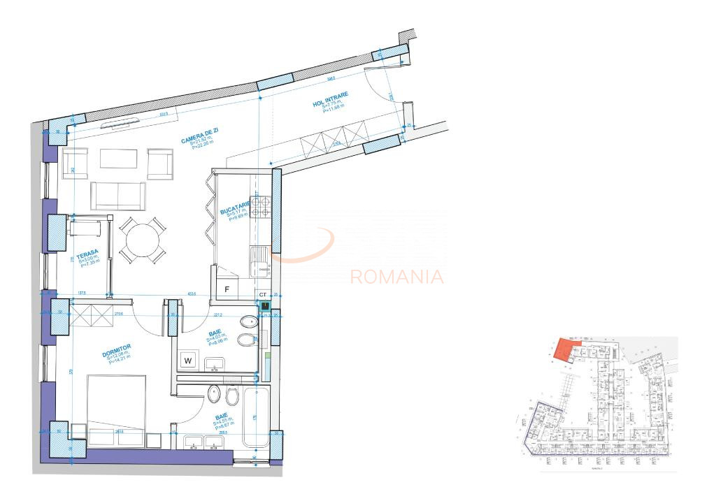 Apartament, 2 camere Bucuresti/Unirii (s3)