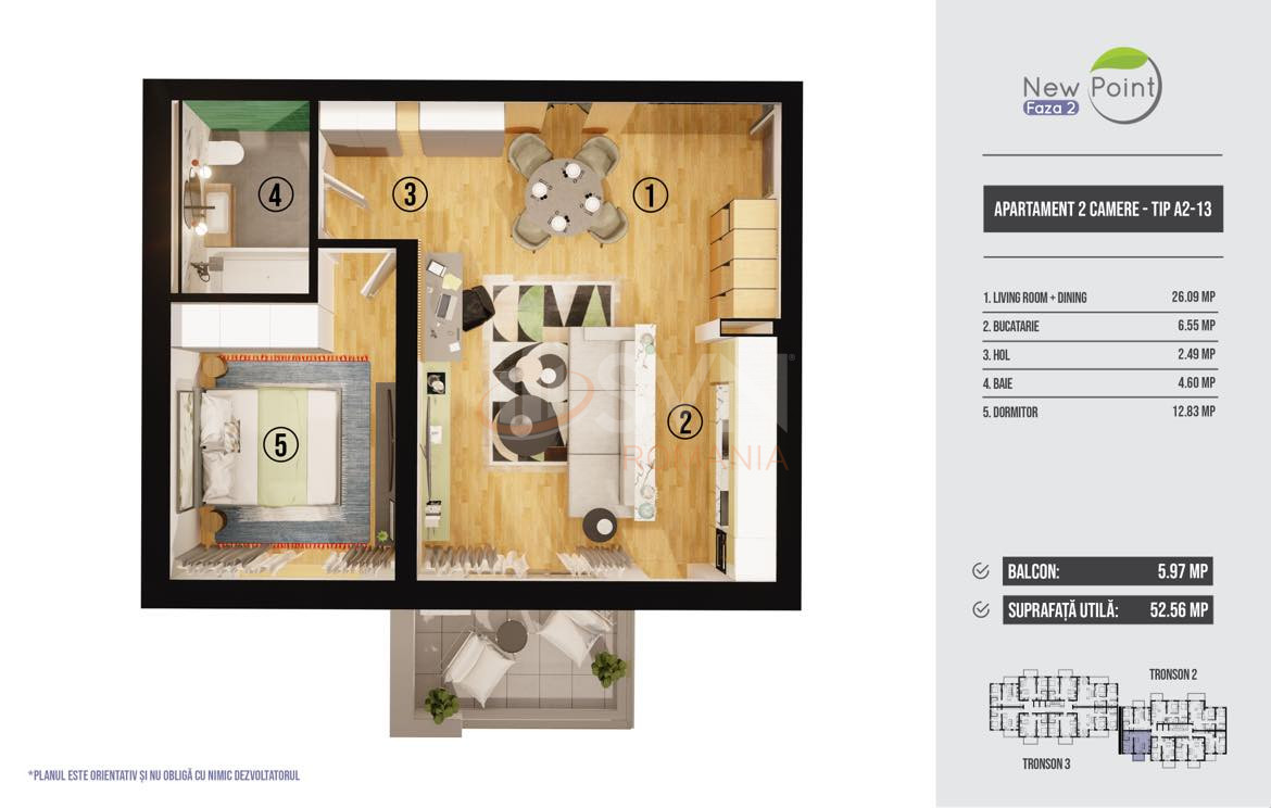 Apartament, 2 camere Bucuresti/Pipera