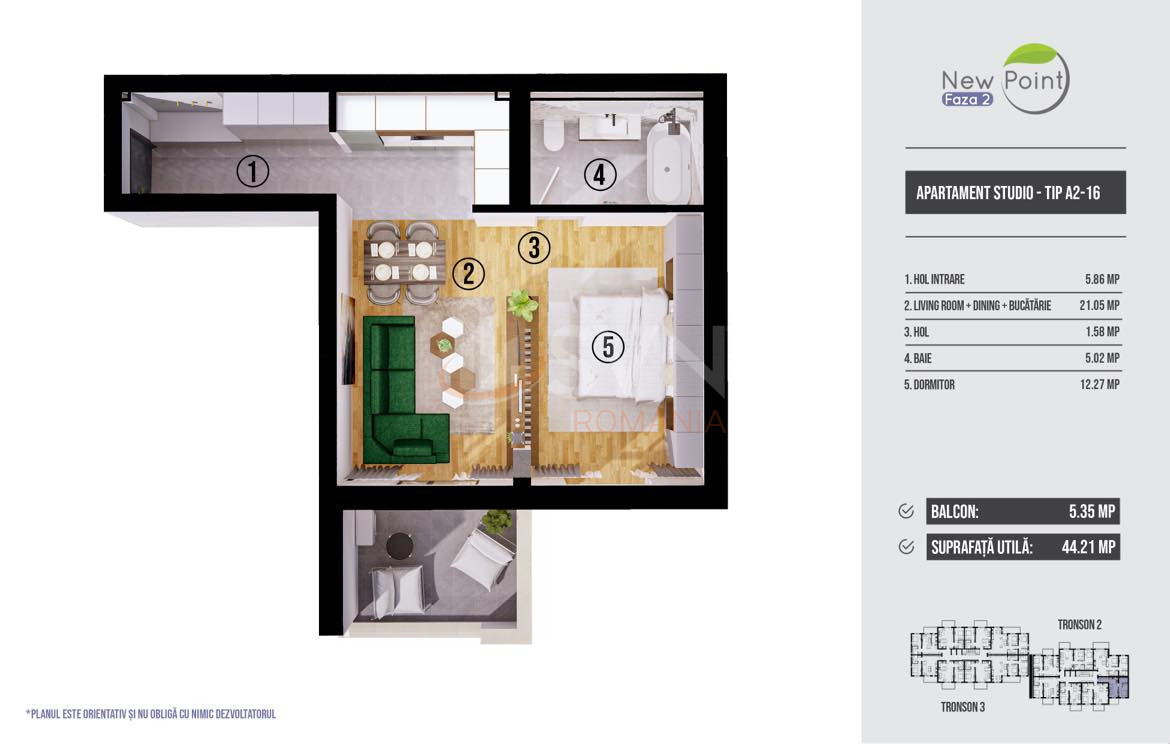 Apartament, 2 camere Bucuresti/Pipera