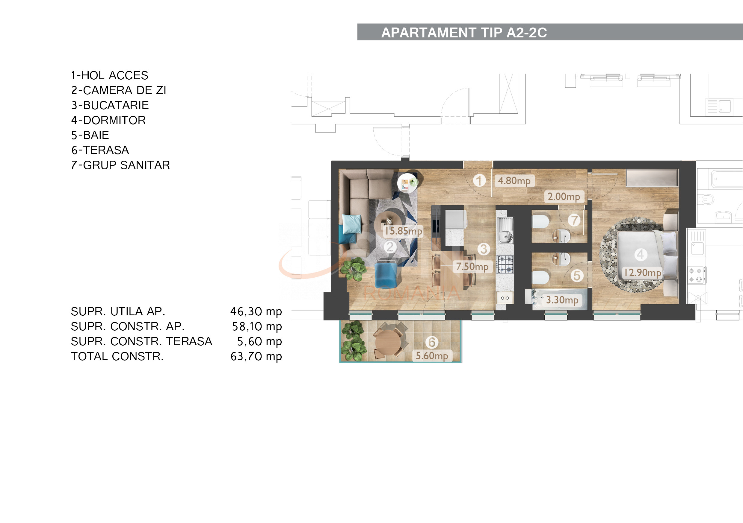 Apartament, 2 camere Bucuresti/Barbu Vacarescu