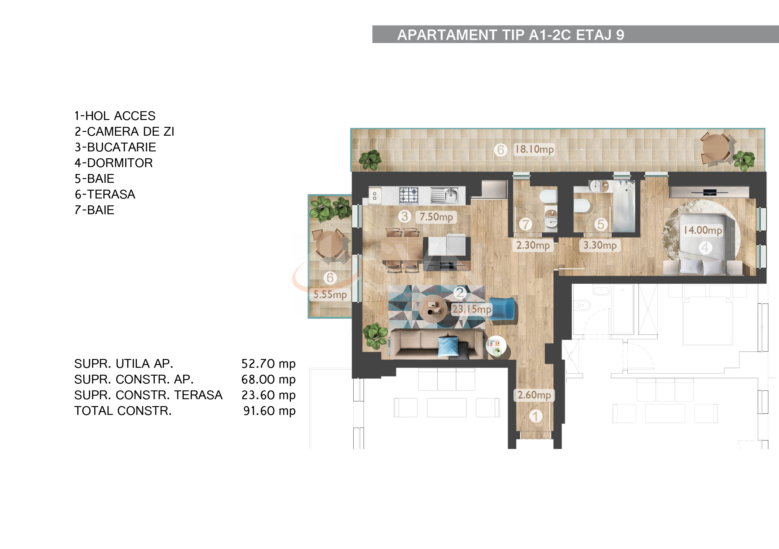 Apartament, 2 camere Bucuresti/Barbu Vacarescu