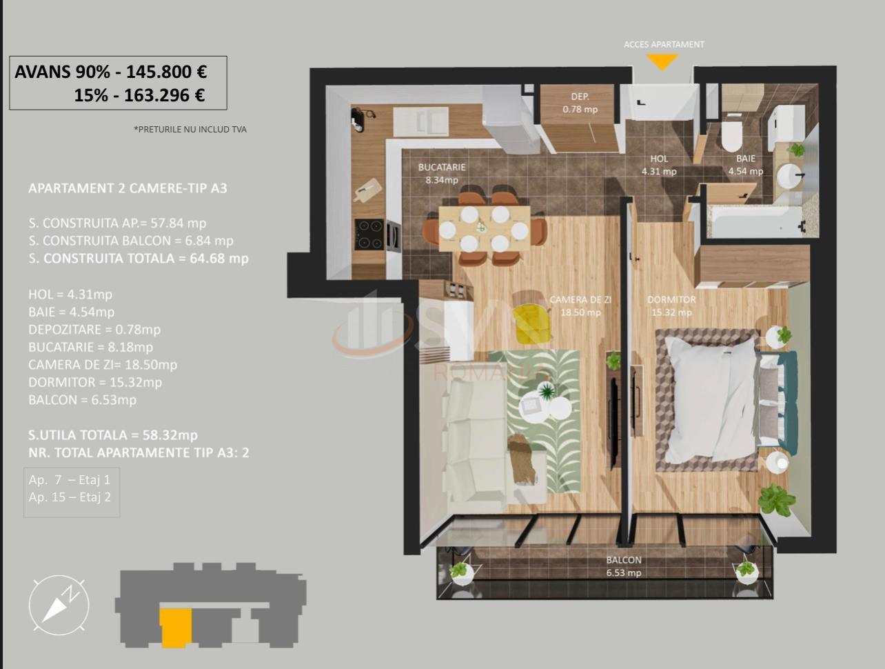 Apartament, 2 camere Bucuresti/Cotroceni