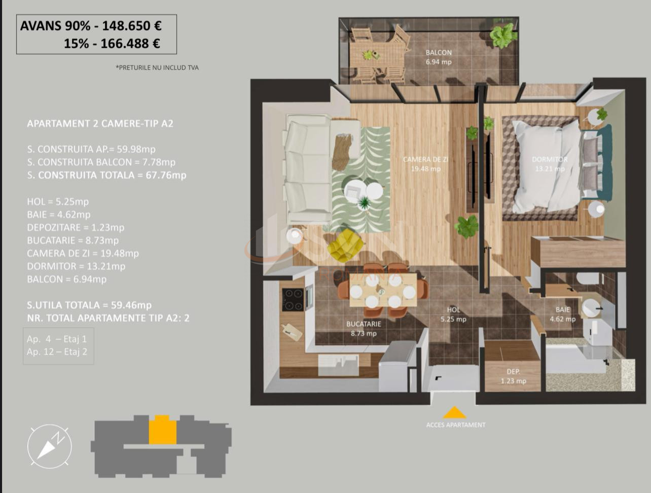 Apartament, 2 camere Bucuresti/Cotroceni