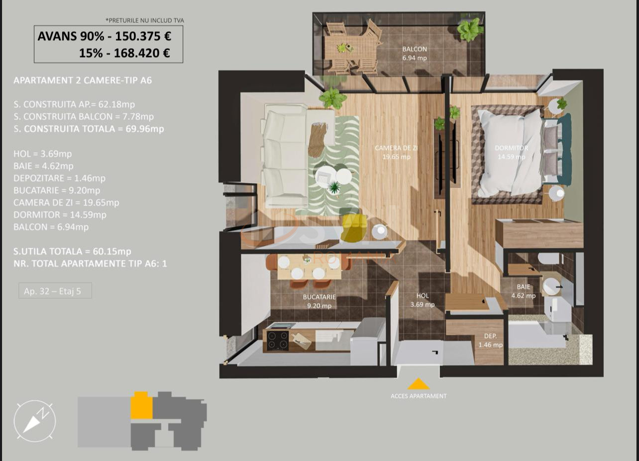 Apartament, 2 camere Bucuresti/Cotroceni