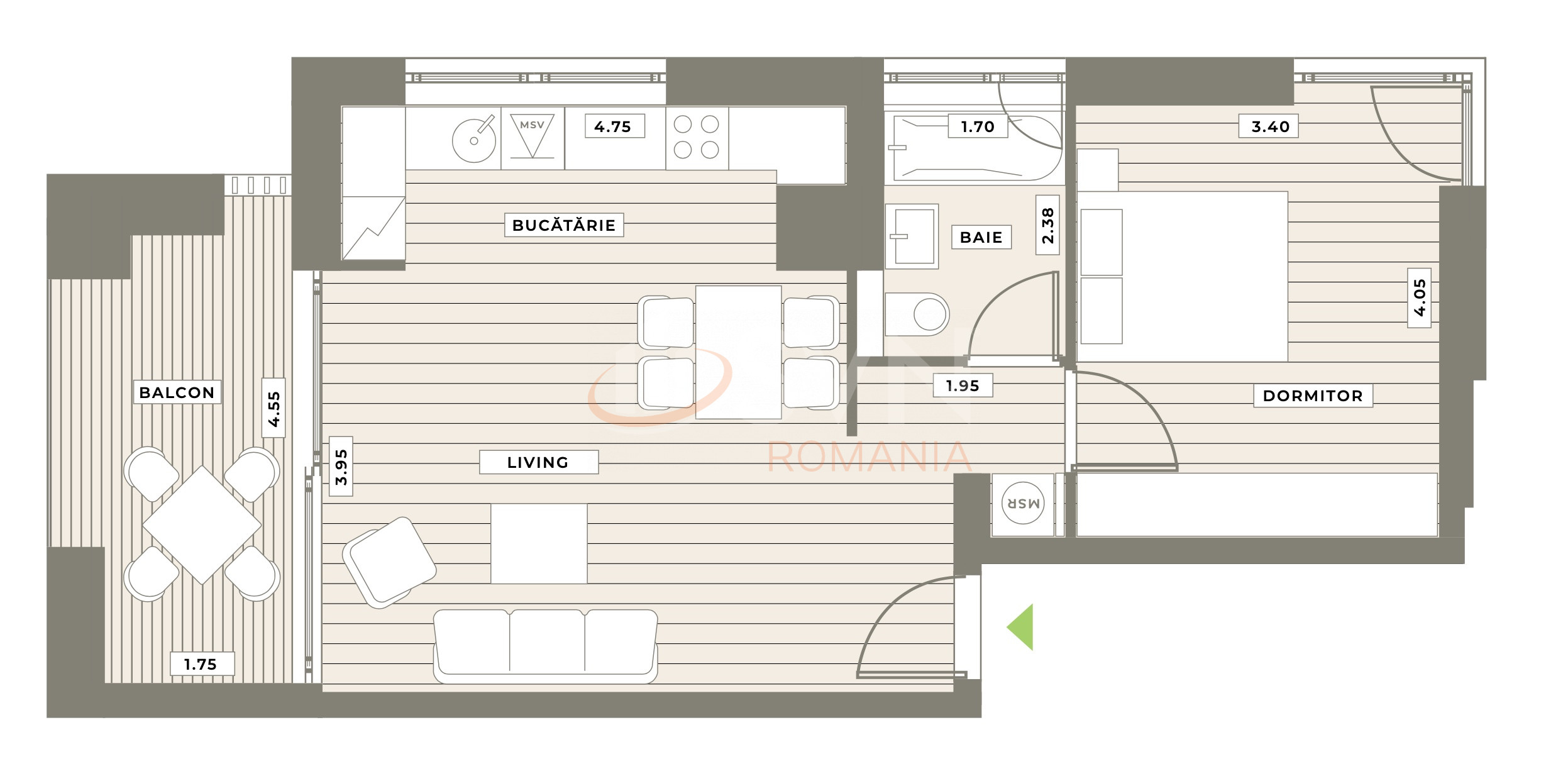 Apartament, 2 camere Bucuresti/Baneasa