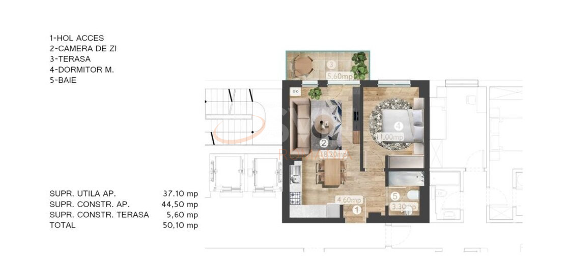 Apartament, 2 camere Bucuresti/Barbu Vacarescu