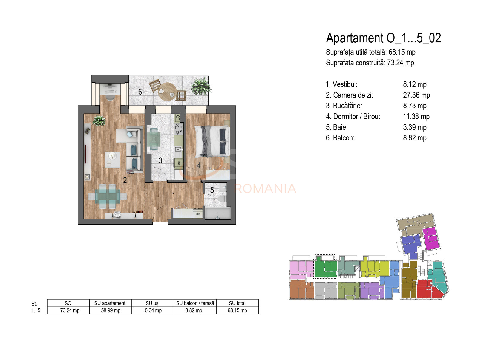 Apartament, 2 camere Bucuresti/Timpuri Noi