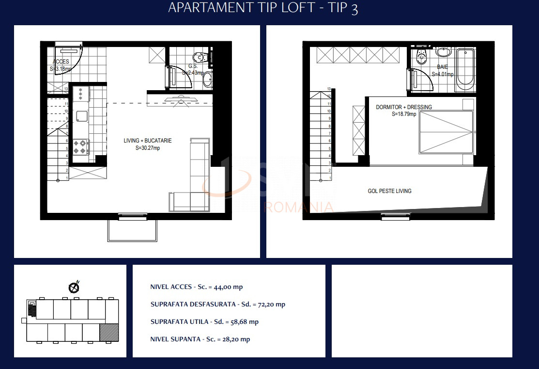 Apartament, 2 camere Bucuresti/Bucurestii Noi