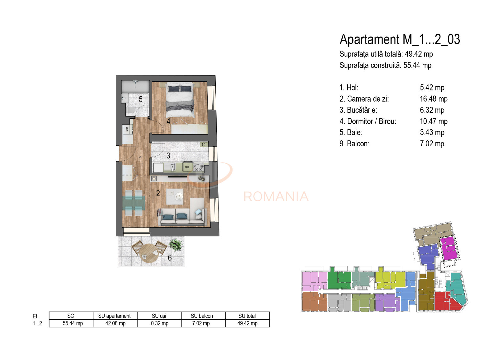 Apartament, 2 camere Bucuresti/Timpuri Noi