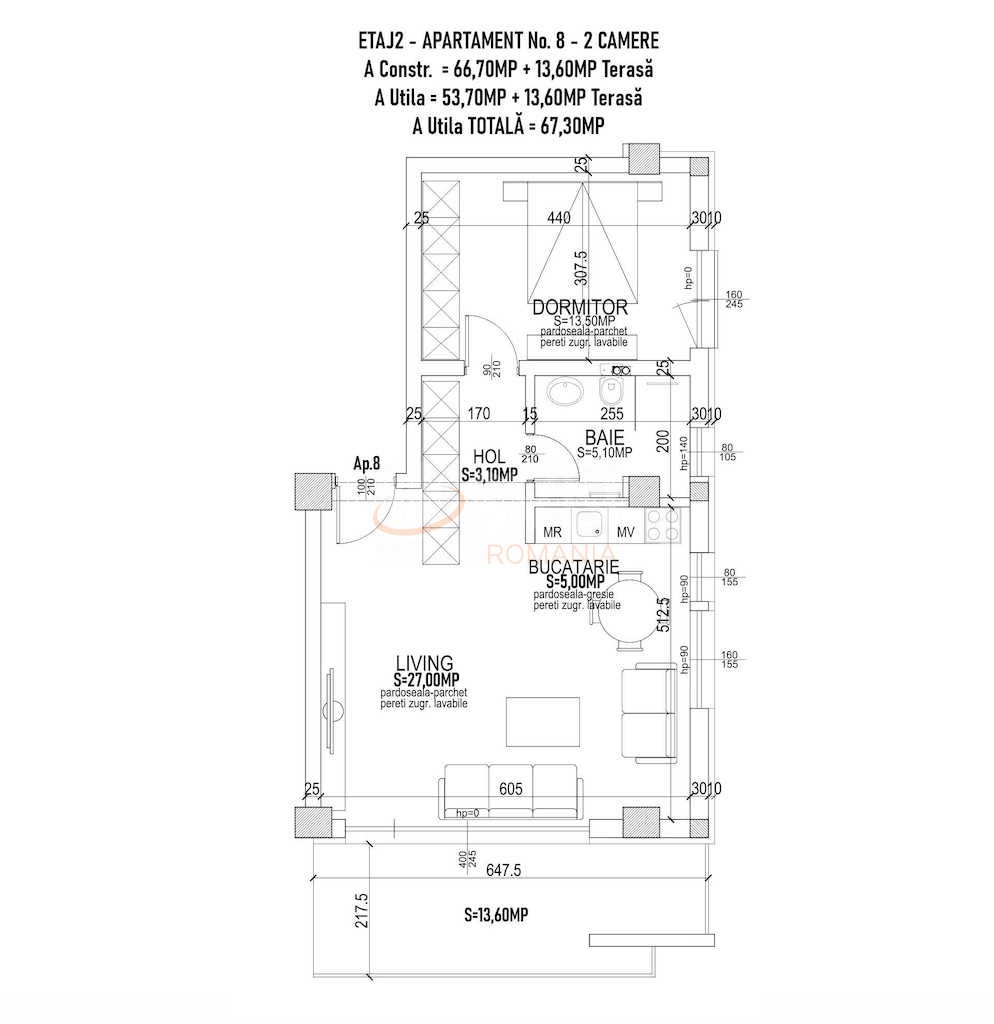 Apartament, 2 camere Bucuresti/Pipera