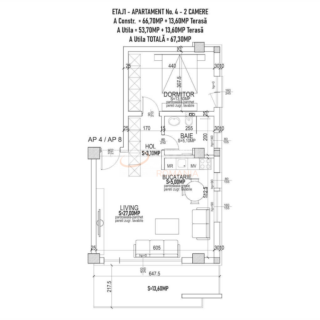 Apartament, 2 camere Bucuresti/Pipera