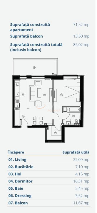 Apartament, 2 camere Bucuresti/Barbu Vacarescu