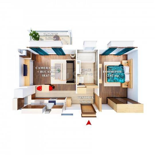 Apartament, 2 camere Bucuresti/Pipera